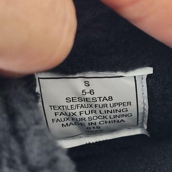 NEW Easy Spirit Womens Size 5-6 S Faux Fur Lined Slip-On Slippers Sparkle Black - Picture 4 of 8